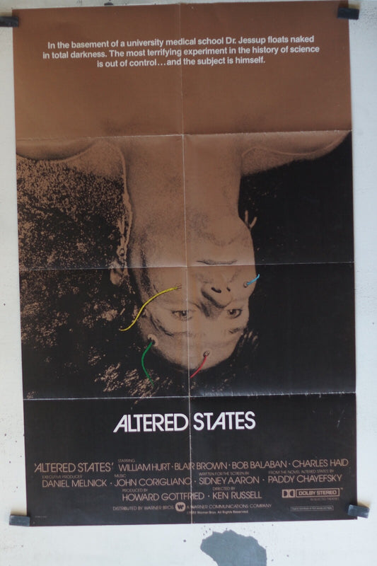ALTERED STATES MOVIE POSTER ORIGINAL 69x103 William Hurt , Blair Brown
