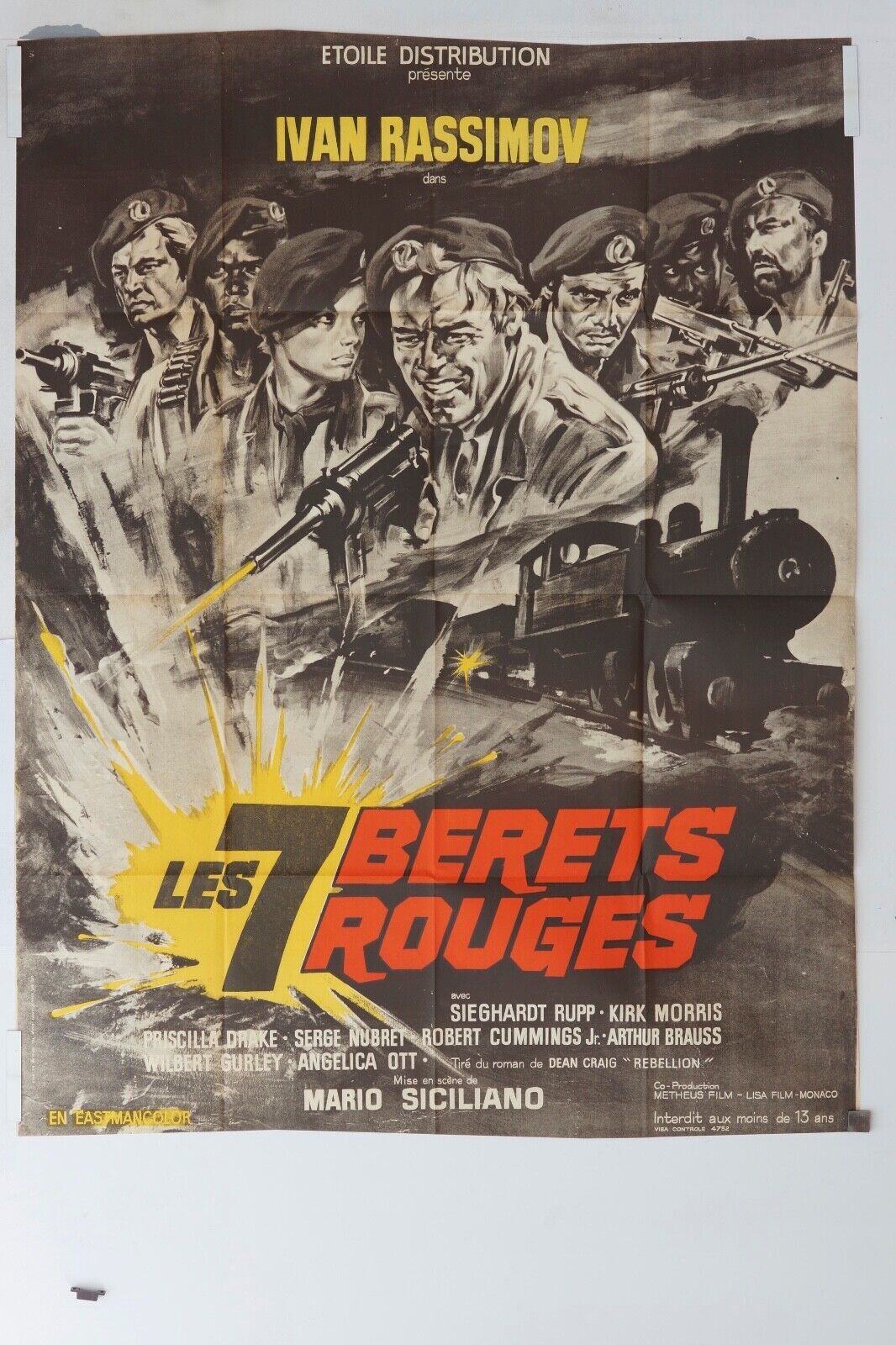 LES 7 BERETS ROUGES MOVIE POSTER ORIGINAL 120x160 RENATE EWERT