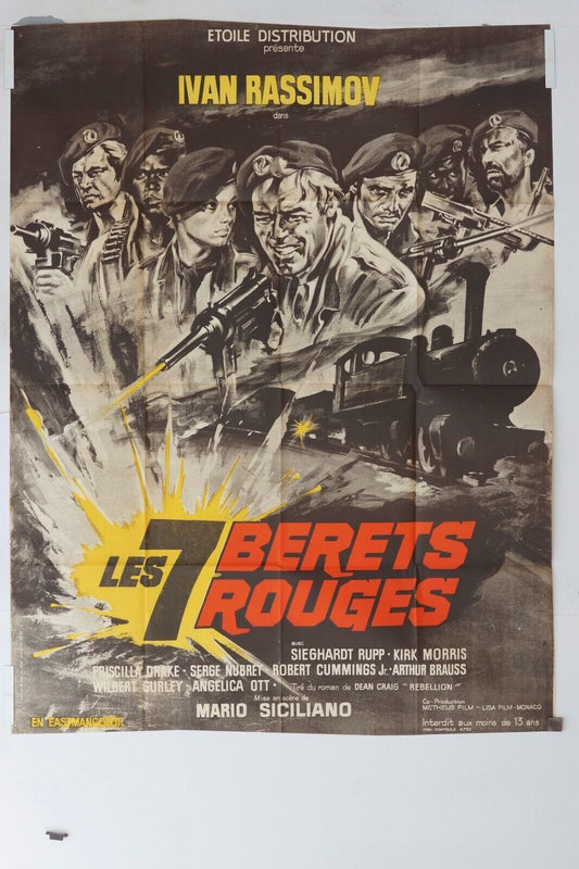 LES 7 BERETS ROUGES MOVIE POSTER ORIGINAL 120x160 RENATE EWERT