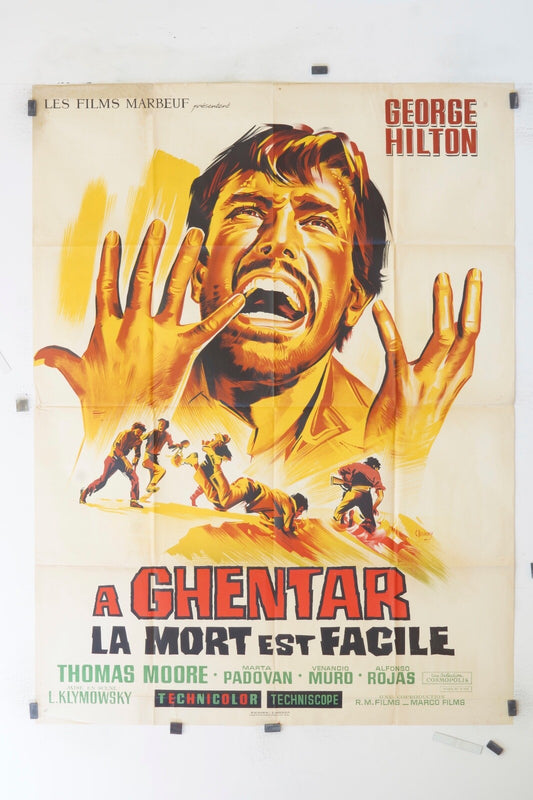 A GHENTAR, LA MORT EST FACILE    GEORGE HILTON  ORIGINAL MOVIE POSTER 120x160