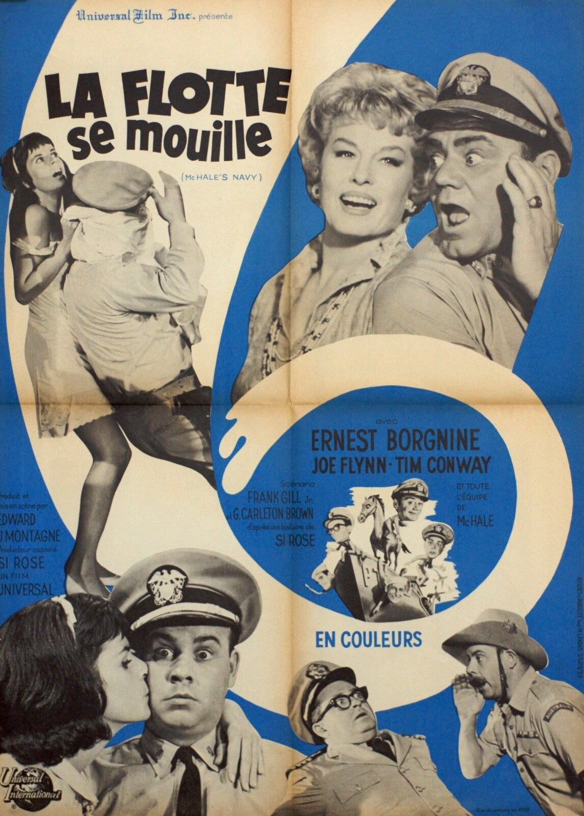 LA FLOTTE SE MOUILLE OUVERTE 60X80 MOVIE POSTER ORIGINAL ERNEST BORGNINE