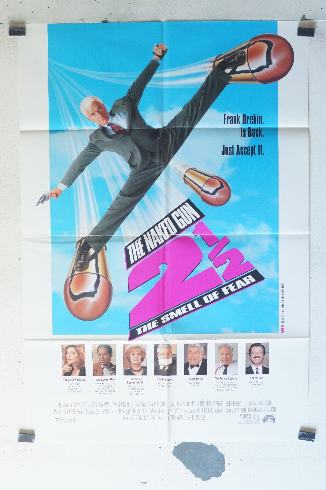 THE NAKED GUN 2 ½ THE SMELL OF FEAR MOVIE POSTER ORIGINAL 68x100 Leslie Nielsen
