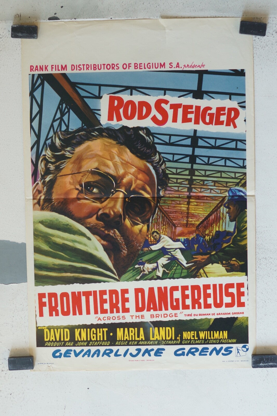 FRONTIERE DANGEREUSE, belge ORIGINAL MOVIE POSTER 30x55 Rod Steiger