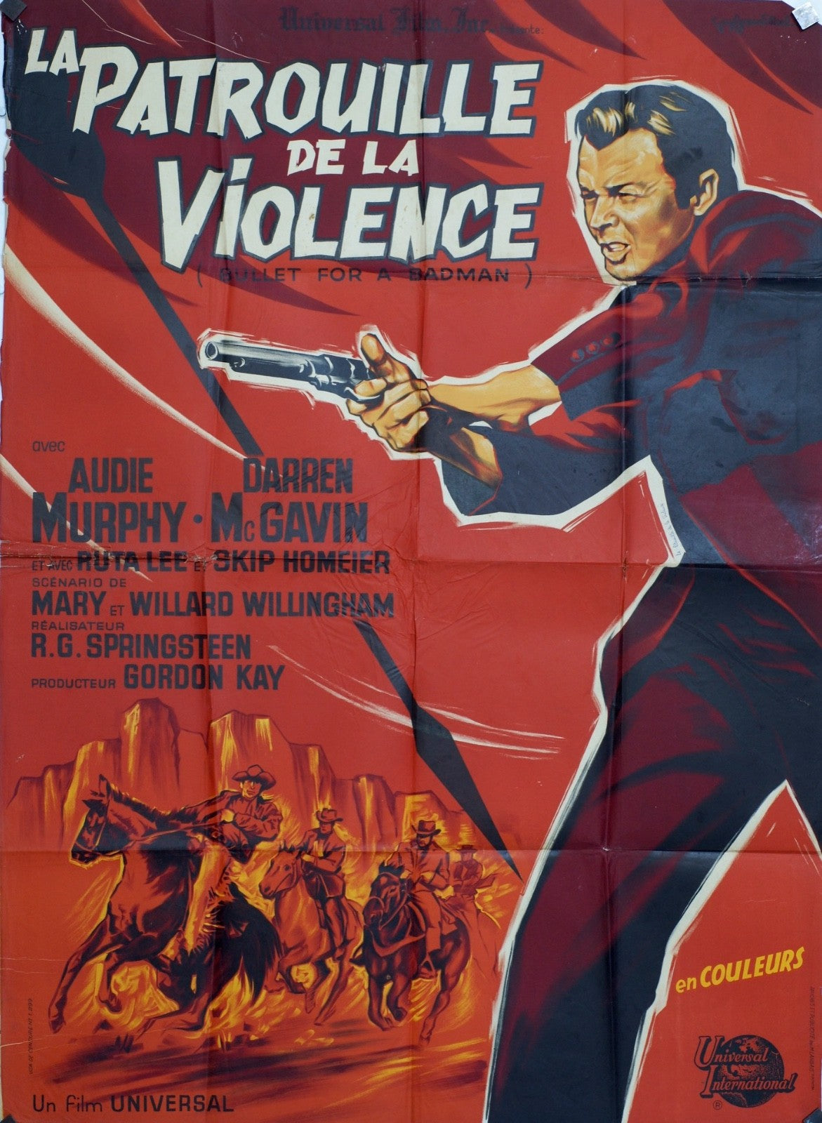 LA PATROUILLE DE LA VIOLENCE AUDIE MURPHY MOVIE POSTER ORIGINAL 120x160