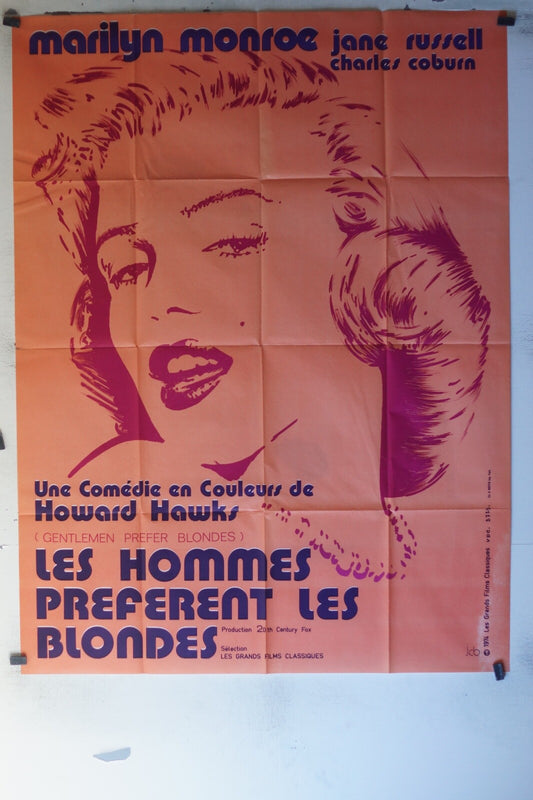 HOMMES PREFERENT LES BLONDES (LES) MOVIE POSTER ORIGINAL 120x160 Jane Russel