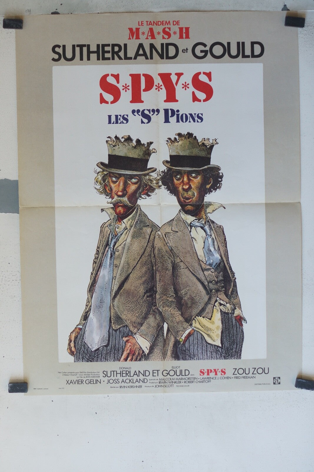 S.P.Y.S LES « S »PIONS POSTER ORIGINAL 60x80 Donald Sutherland , Elliot Gould 