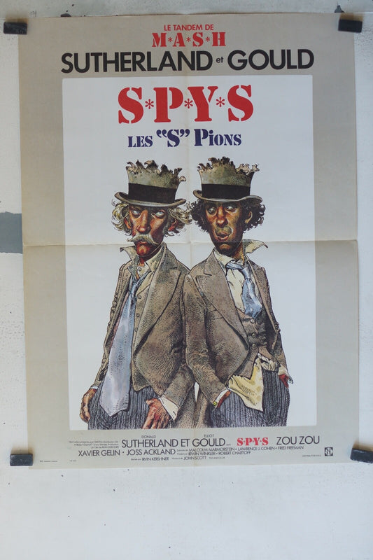 S.P.Y.S LES « S »PIONS POSTER ORIGINAL 60x80 Donald Sutherland , Elliot Gould 