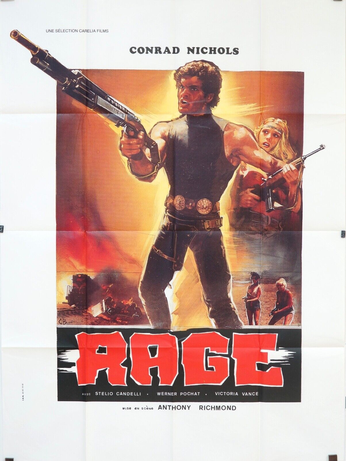 RAGE ORIGINAL MOVIE POSTER 120x160 NICHOLAS HAMMOND