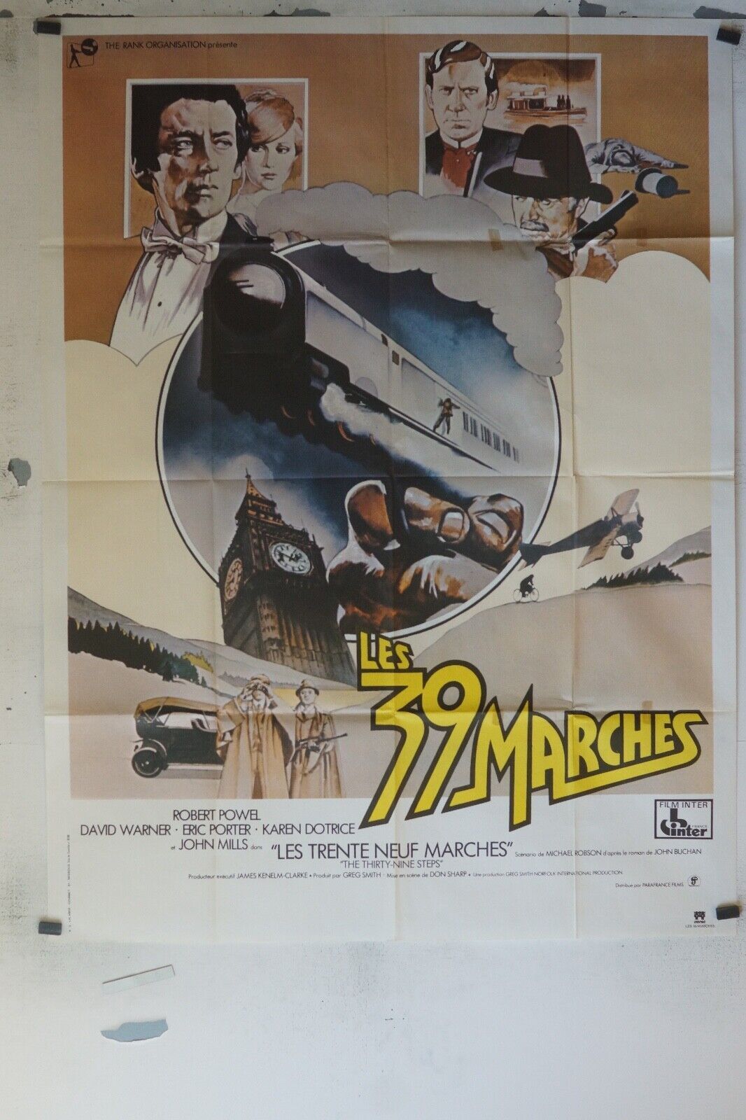 LES 39 MARCHES MOVIE POSTER ORIGINAL 120x160 ROBERT POWEL