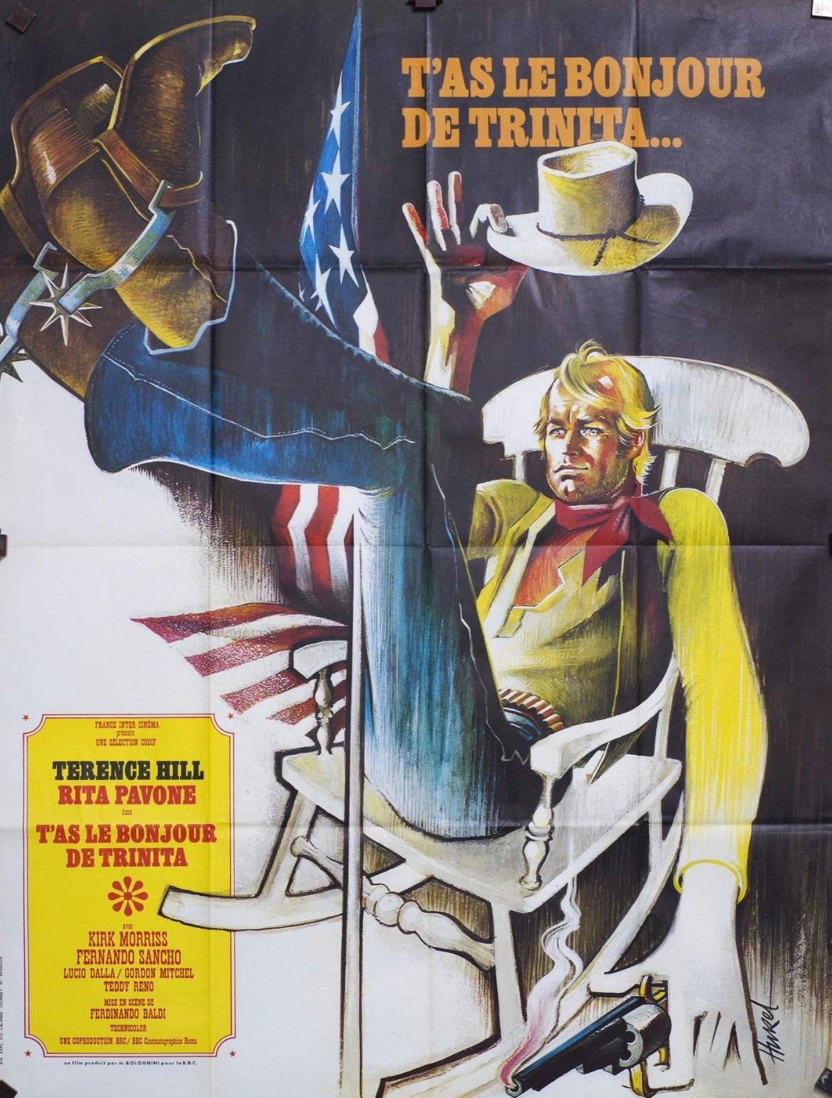 T’AS LE BONJOUR DE TRINITA TERENCE HILL MOVIE POSTER ORIGINAL 120x160