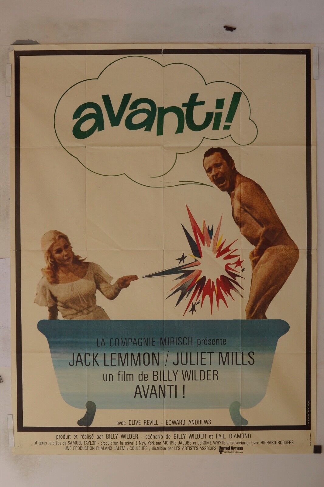 AVANTI MOVIE POSTER ORIGINAL 120x160 JACK LEMMON