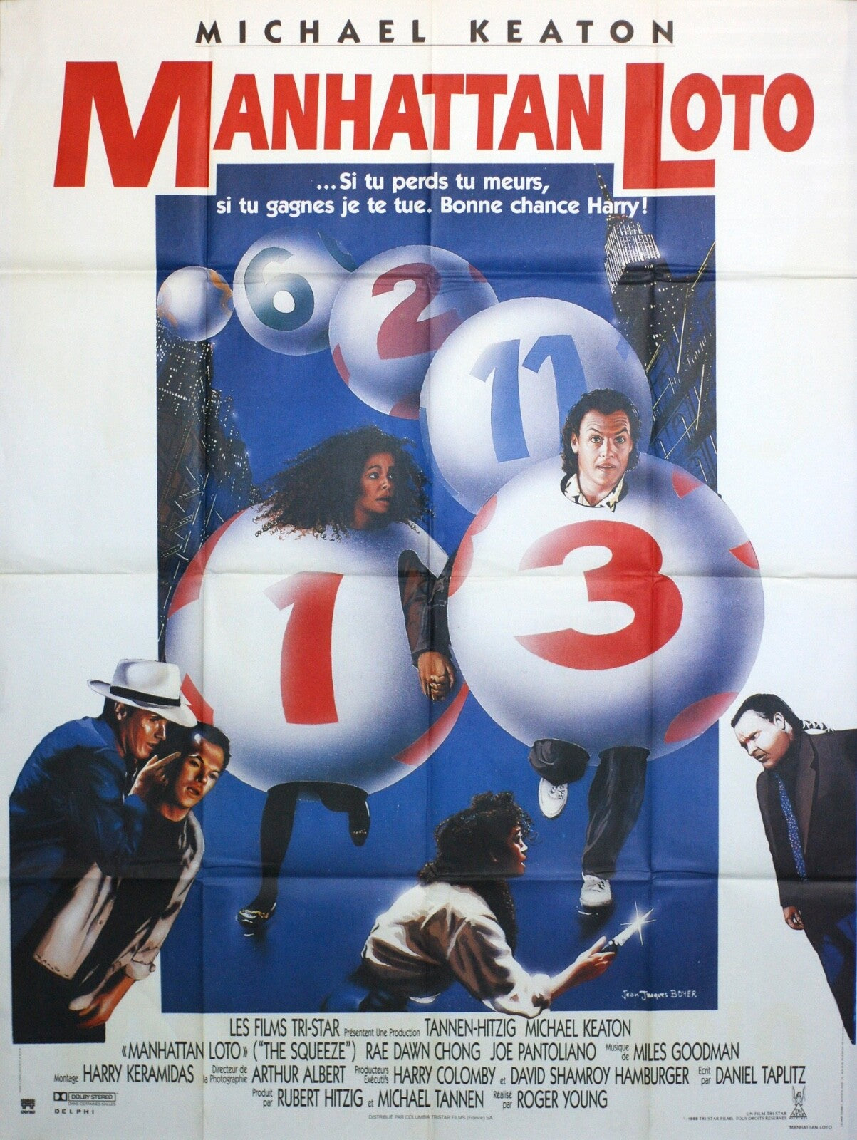 MANHATTAN LOTO MOVIE POSTER ORIGINAL 120x160 MICHAEL KEATON