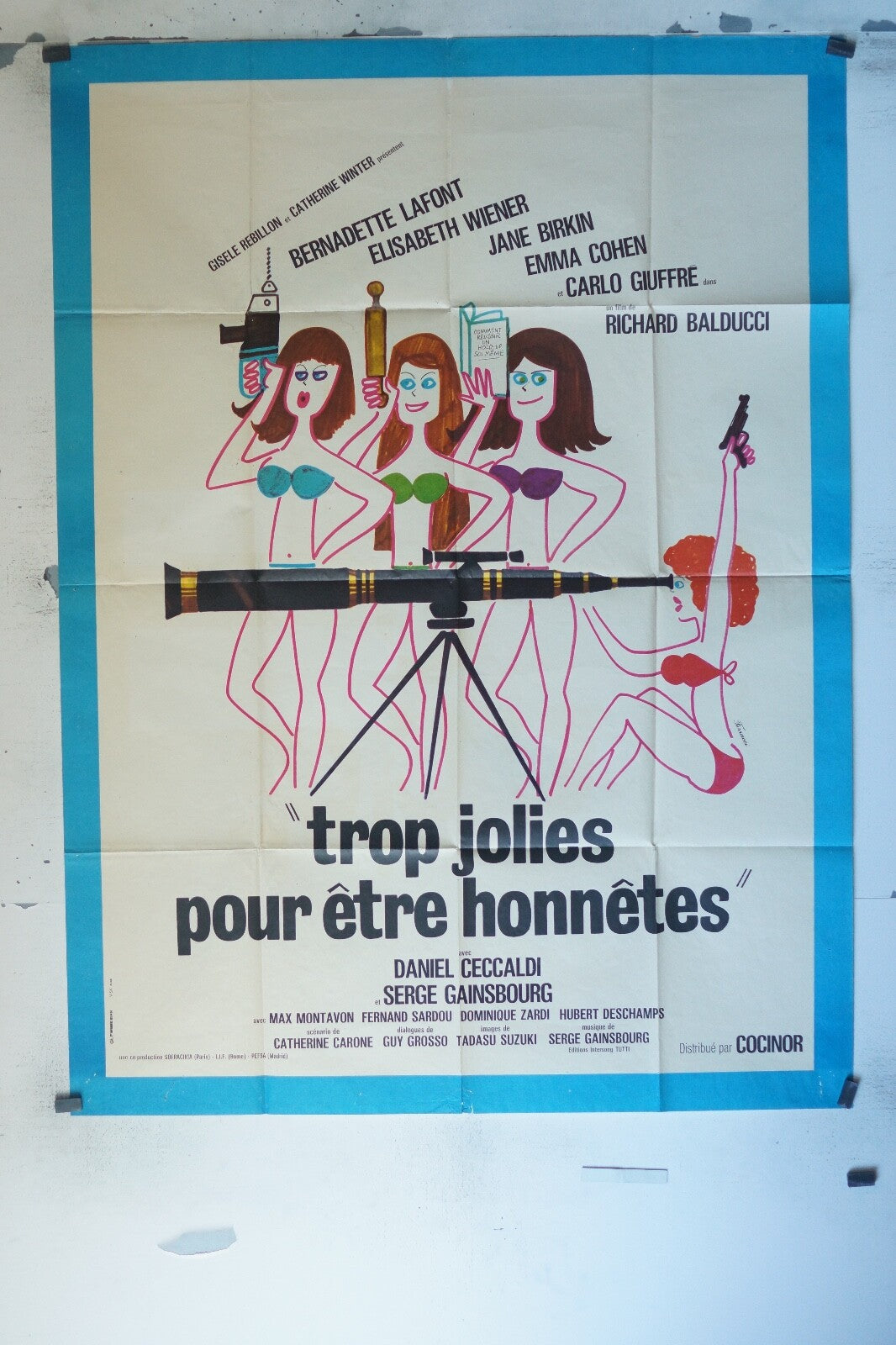 TROP JOLIES POUR ETRE HONNETES MOVIE ORIGINAL POSTER 120x160 BERNADETTE LAFONT