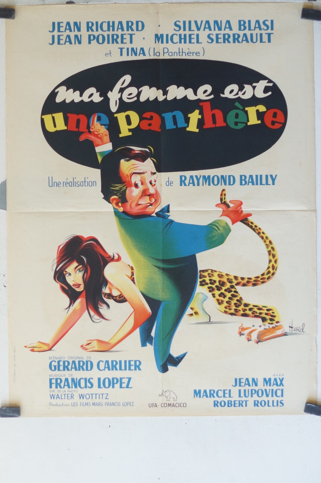 MA FEMME EST UNE PANTHERE MOVIE POSTER ORIGINAL (60X80) Jean Ricahrd 