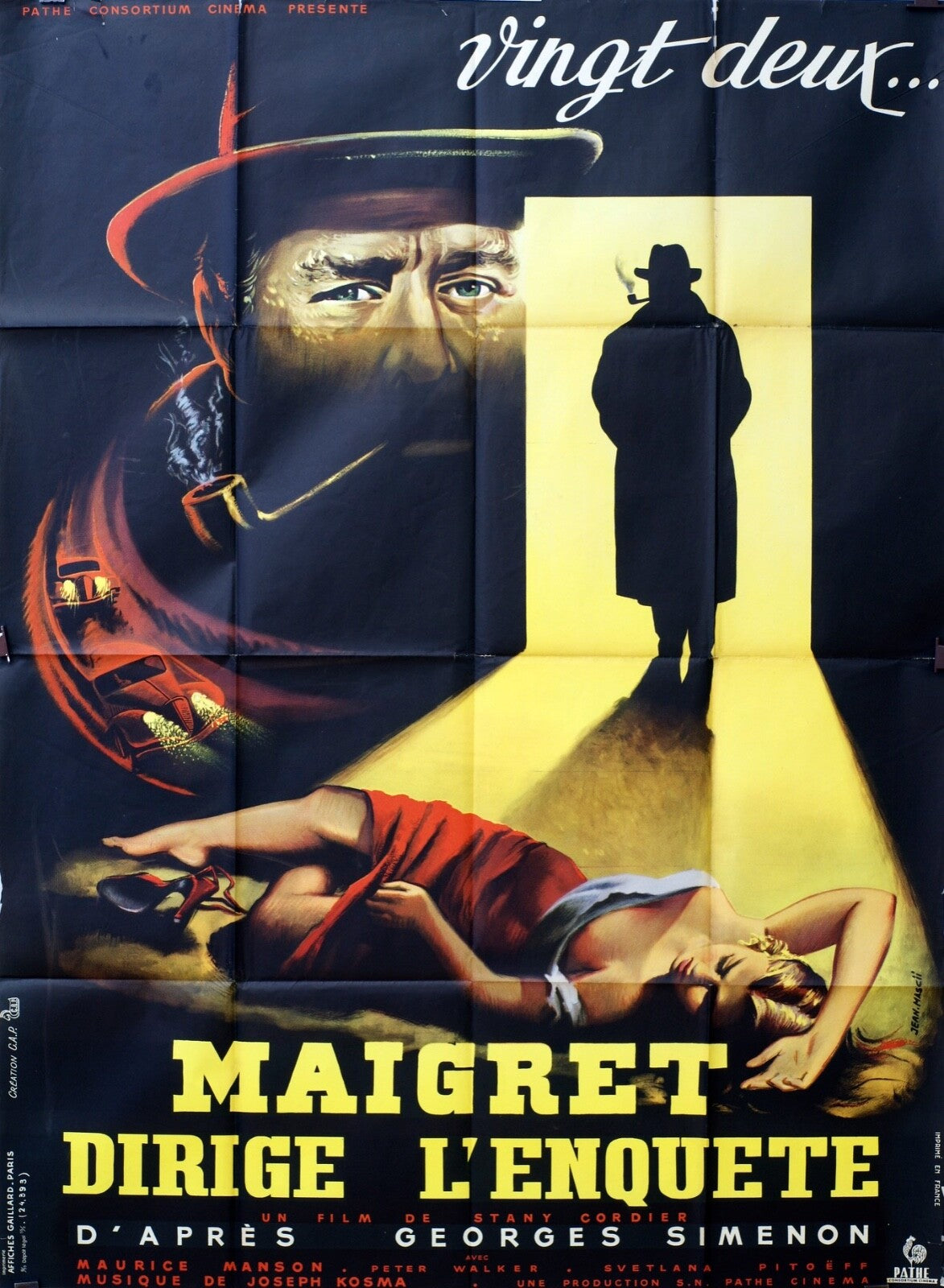 MAIGRET DIRIGE L’ENQUÊTE MOVIE POSTER ORIGINAL 120x160 MAURICE MANSON