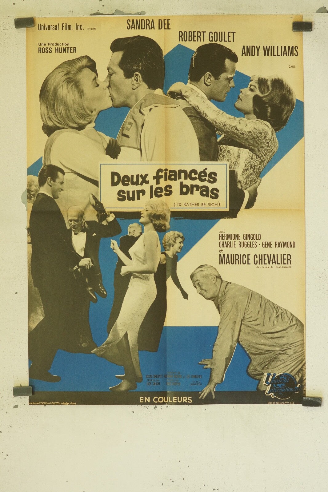 DEUX FIANCÉS SUR LES BRAS ORIGINAL 60x80 SANDRA DEE – ROBERT GOULET