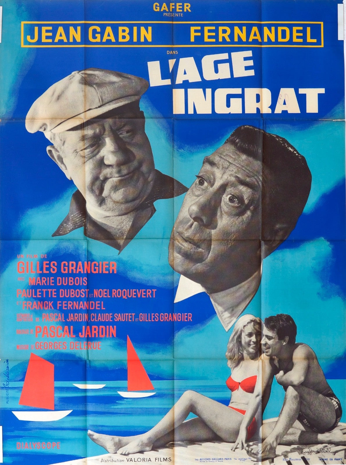 L’AGE INGRAT  JEAN GABIN MOVIE POSTER ORIGINAL 120x160