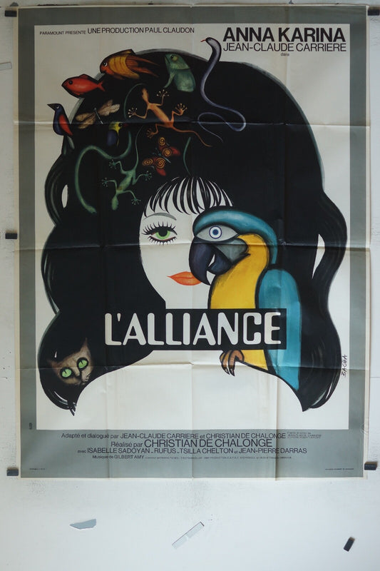 ALLIANCE (L’) MOVIE POSTER ORIGINAL 120x160, Christian de Chalonge, Anna Karina 