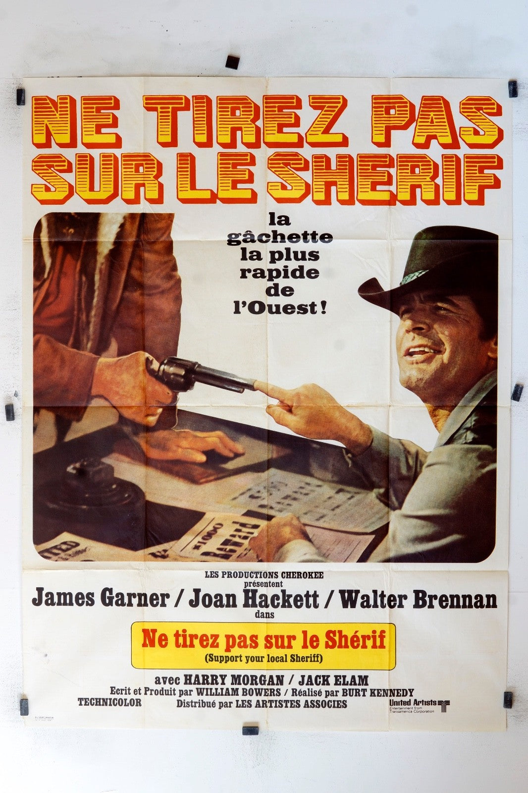 NE TIREZ PAS SUR LE SHÉRIF  JAMES GARNER MOVIE POSTER ORIGINAL, 120X160