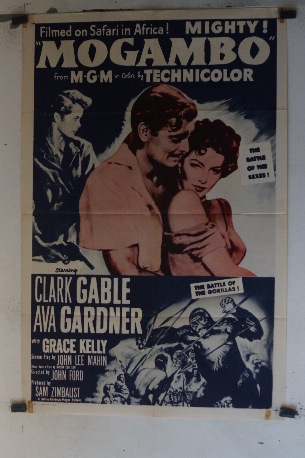 MOGAMBO (1953) 70x100 ORIGINAL MOVIE POSTER CLARK GABLE – AVA GARDNER