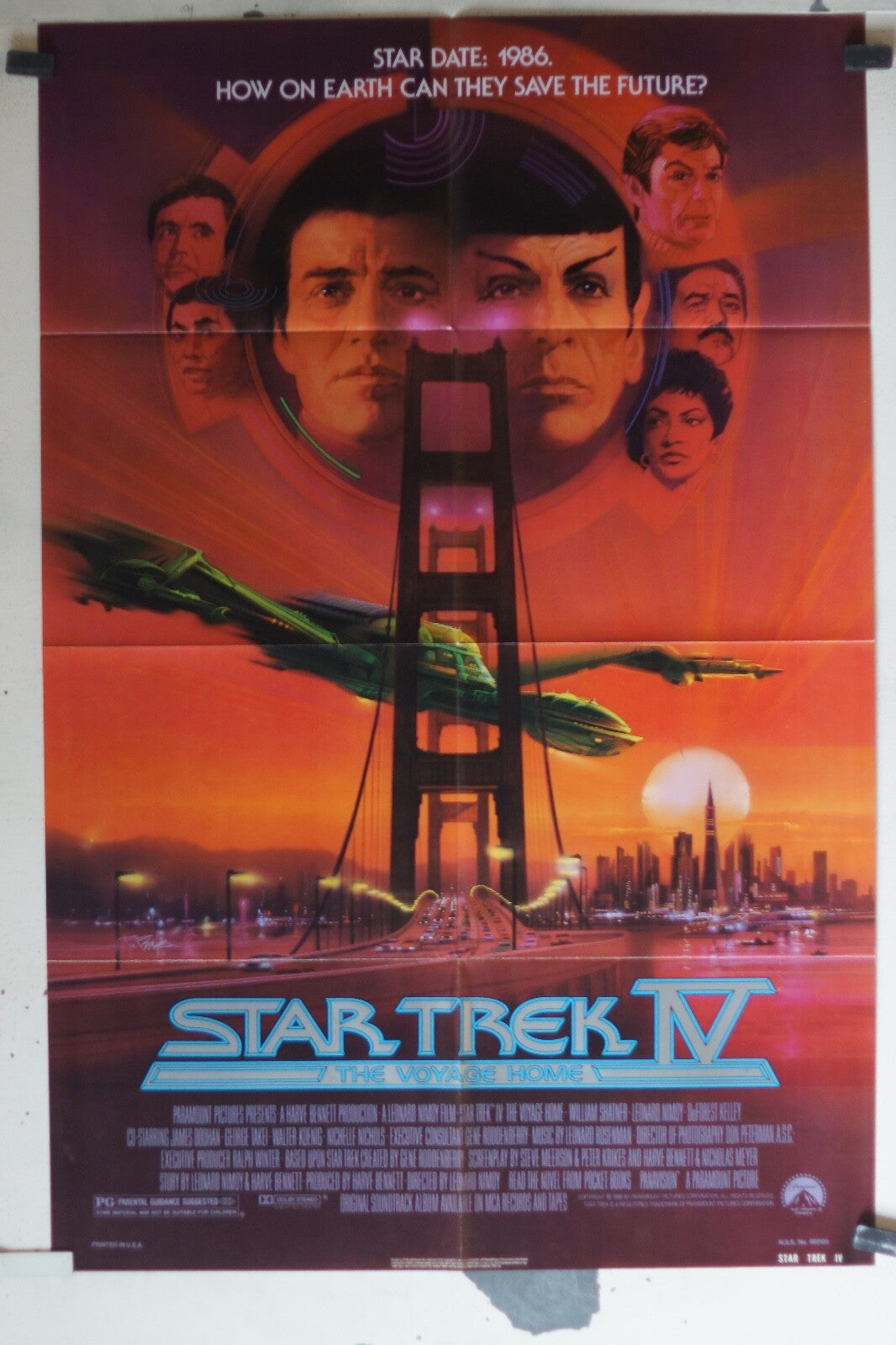 STAR TREK IV – THE VOYAGE HOME ORIGINAL MOVIE POSTER 69x103 Leonard Nimoy 