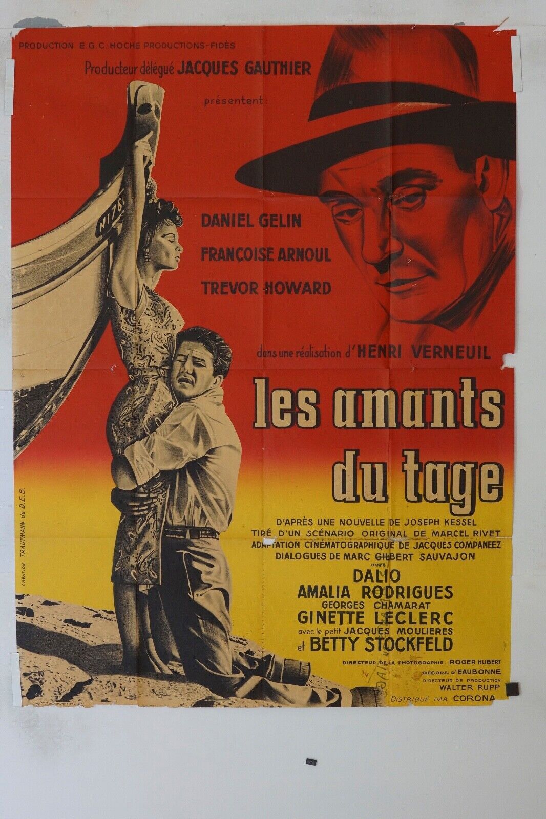 LES AMANTS DU TAGE MOVIE POSTER ORIGINAL 120x160 HENRI VERNEUIL