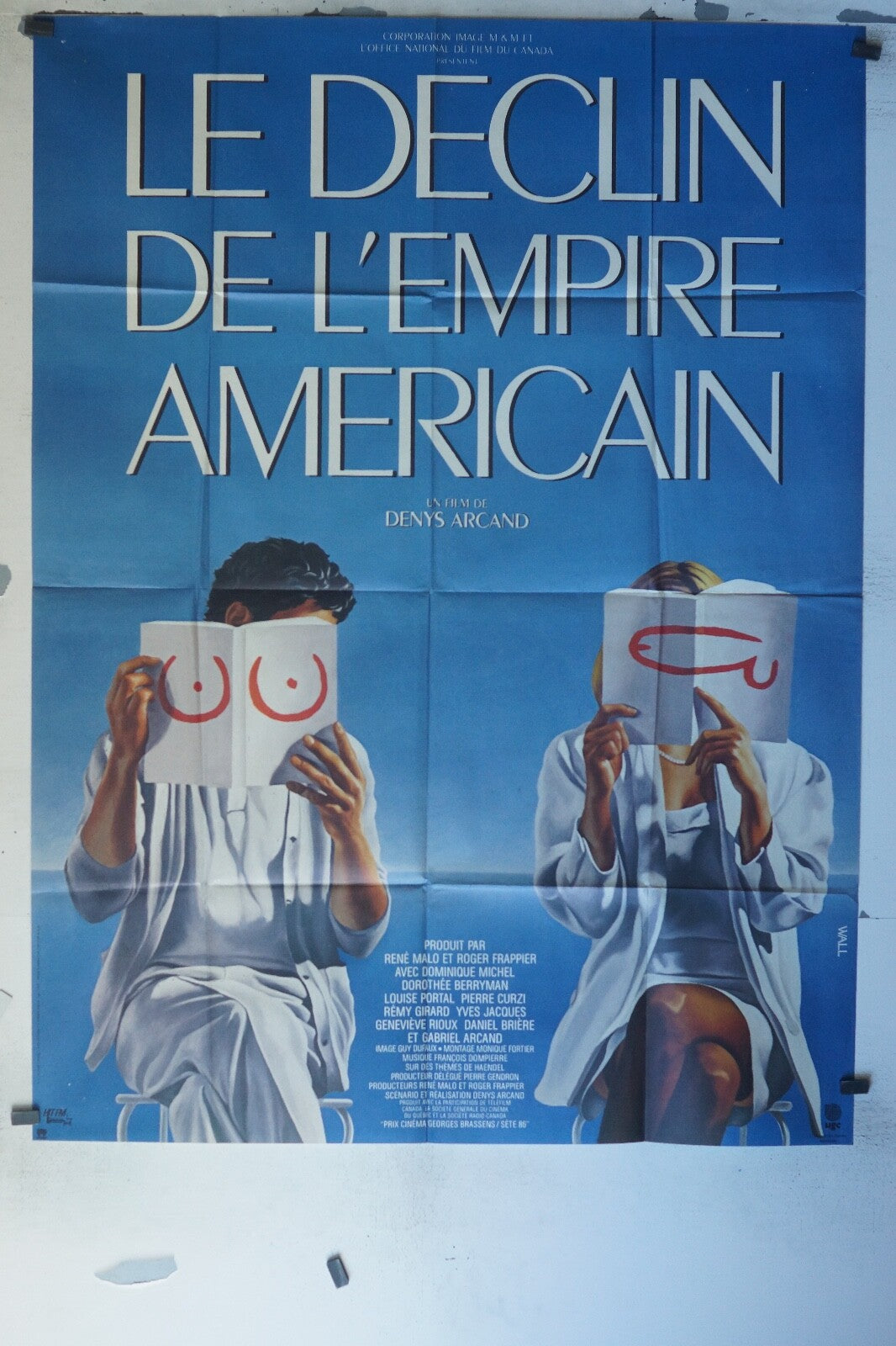 LE DÉCLIN DE L’EMPIRE AMÉRICAIN MOVIE POSTER ORIGINAL 120x160 DOMINIQUE MICHEL
