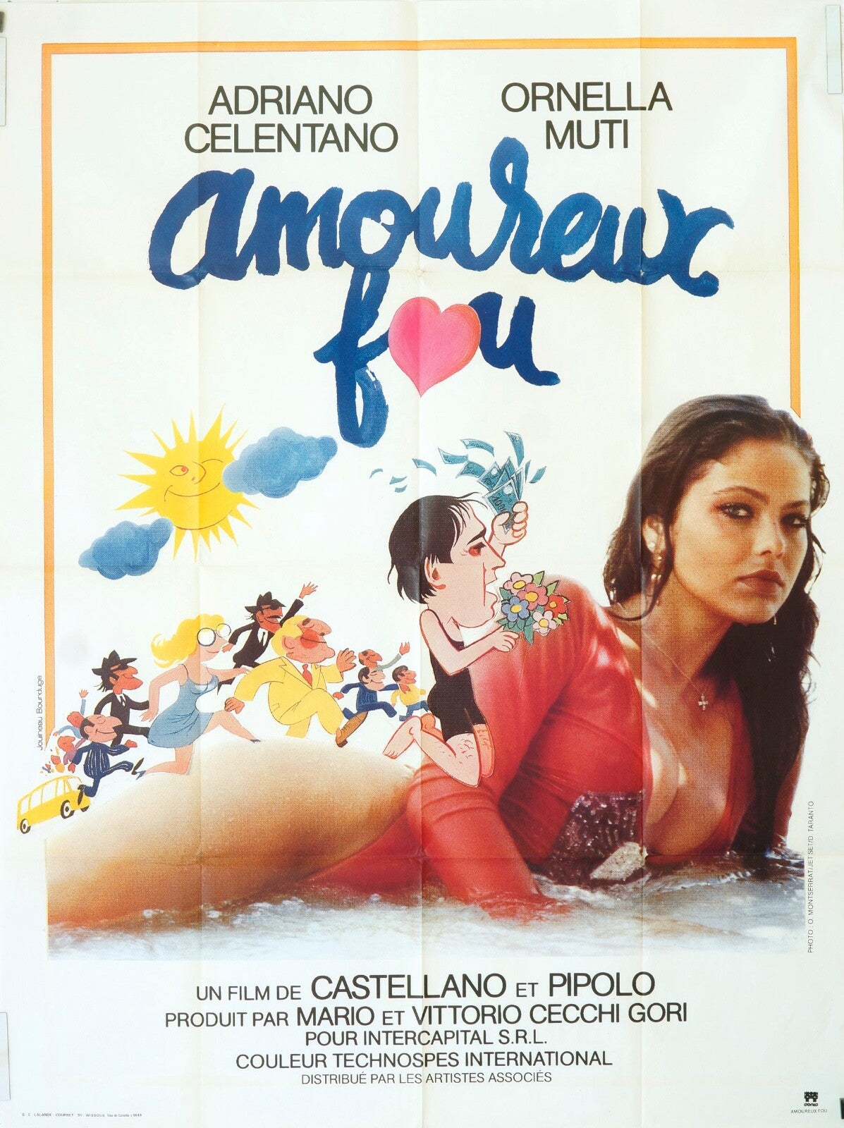 AMOUREUX FOU MOVIE POSTER ORIGINAL 120x160 ADRIANO CELENTANO