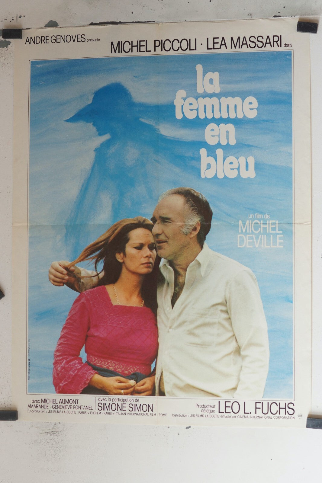 FEMME EN BLEU (LE) MOVIE POSTER ORIGINAL (69x103), MICHEL PICCOLI