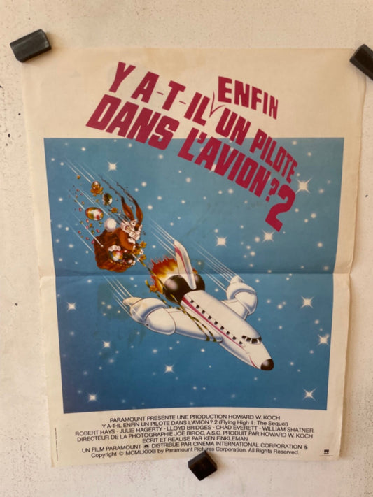Y A-T-IL ENFIN UN PILOTE DANS L’AVION? 2 MOVIE POSTER ORIGINAL (40X60)