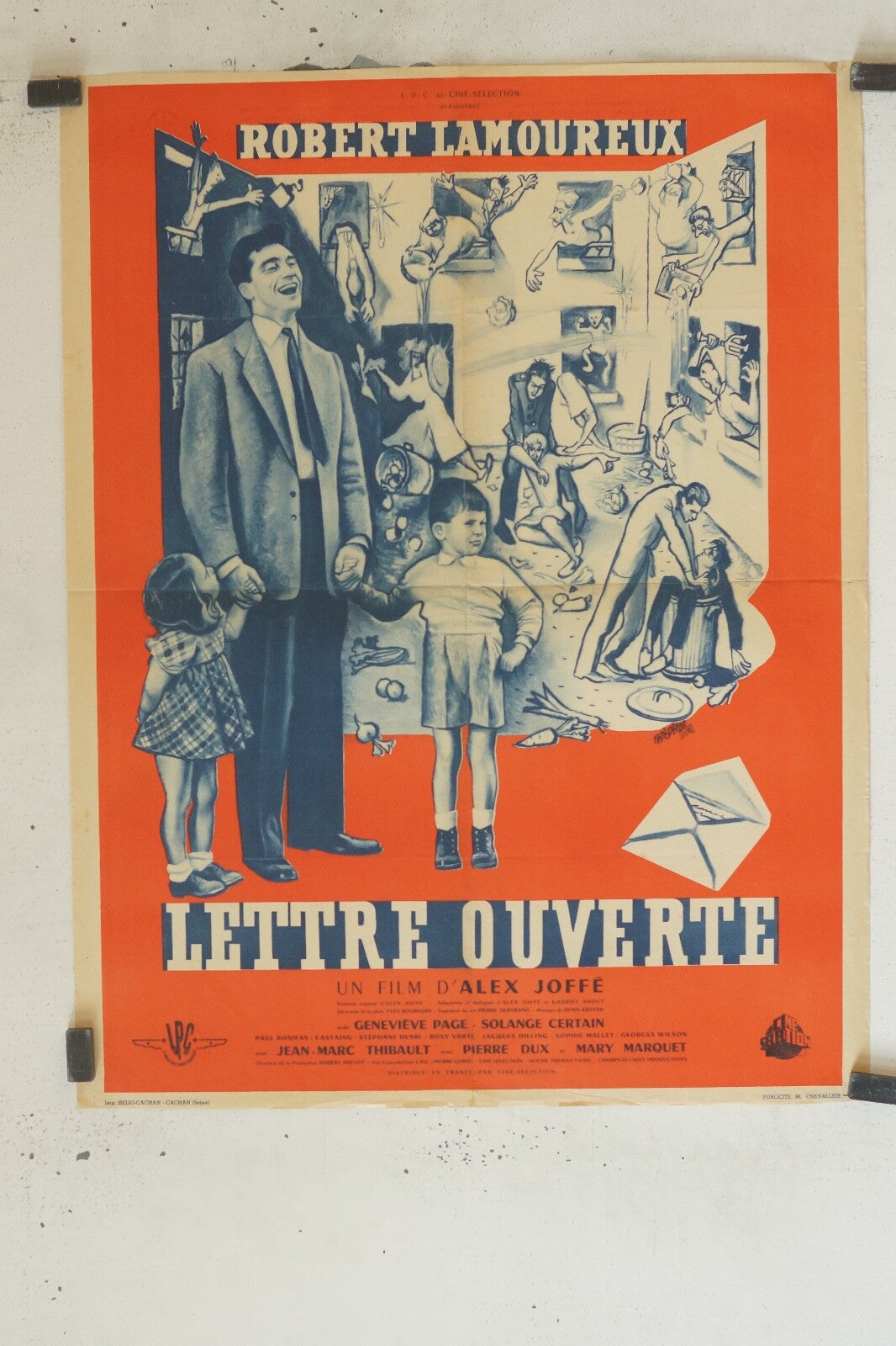 LETTRE OUVERTE MOVIE POSTER ORIGINAL 60X80 GENEVIÈVE PAGE, SOLANGE CERTAIN