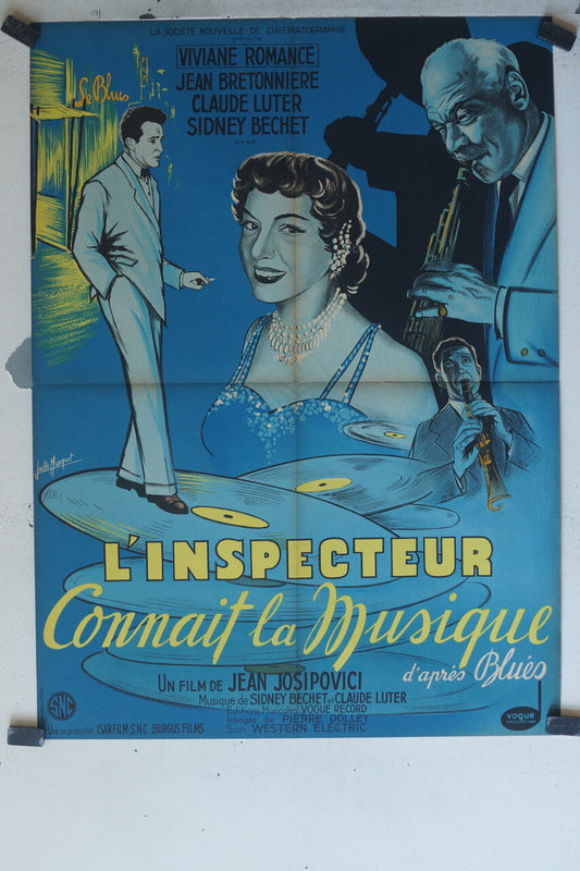  INSPECTEUR CONNAIT LA MUSIQUE MOVIE POSTER ORIGINAL (60X80) Viviane Romance 
