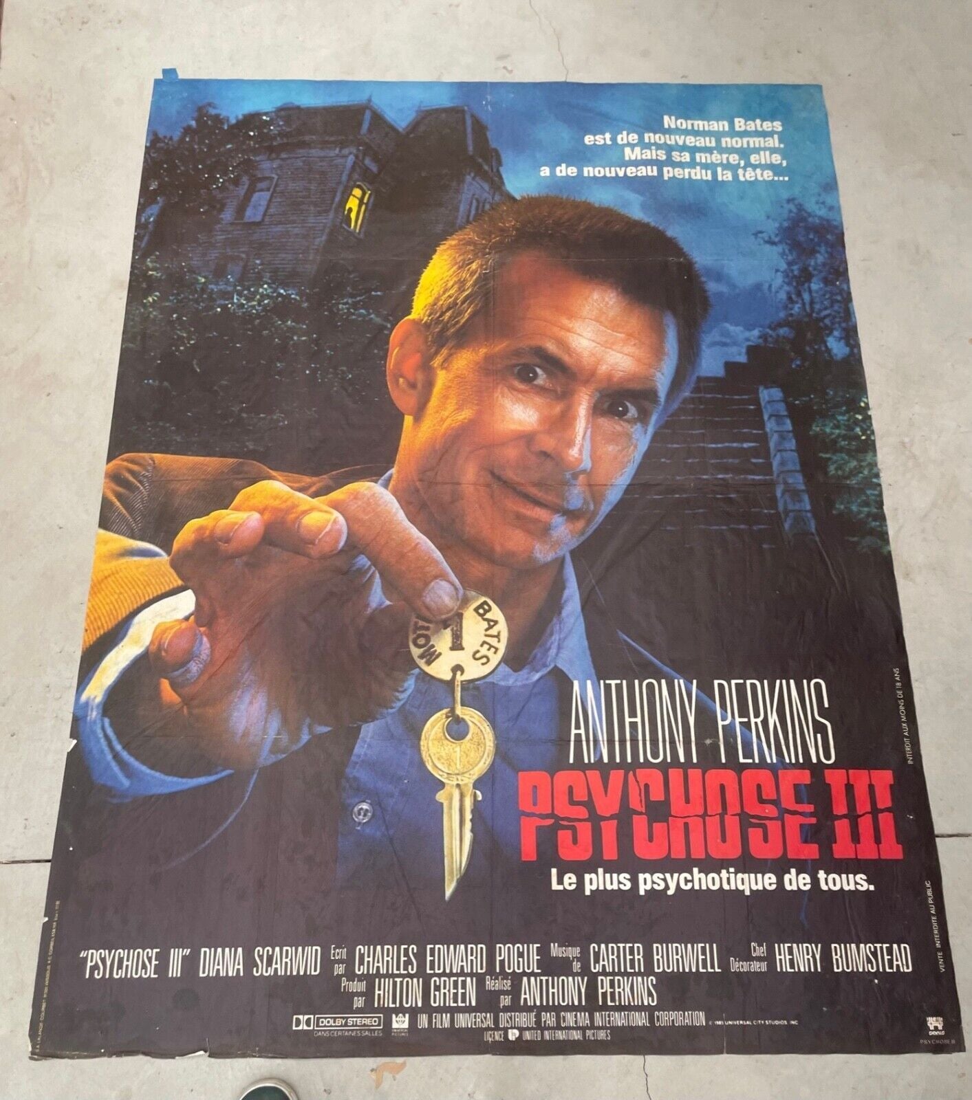 PSYCHOSE III MOVIE POSTER ORIGINAL 120x160 ANTHONY PERKINS