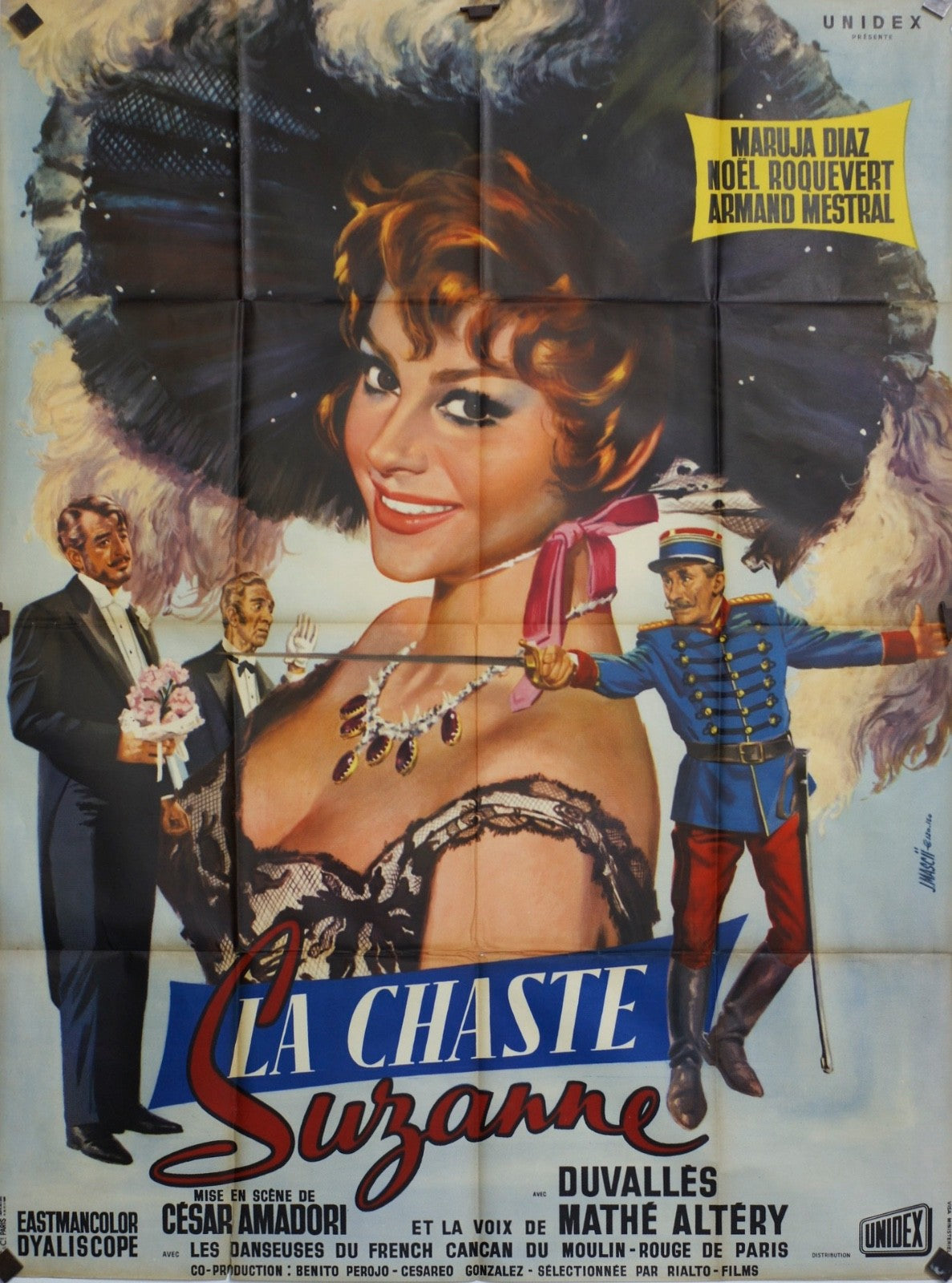 LA CHASTE SUZANNE JEAN-LOUIS TRINTIGNANT POSTER ORIGINAL 120x160
