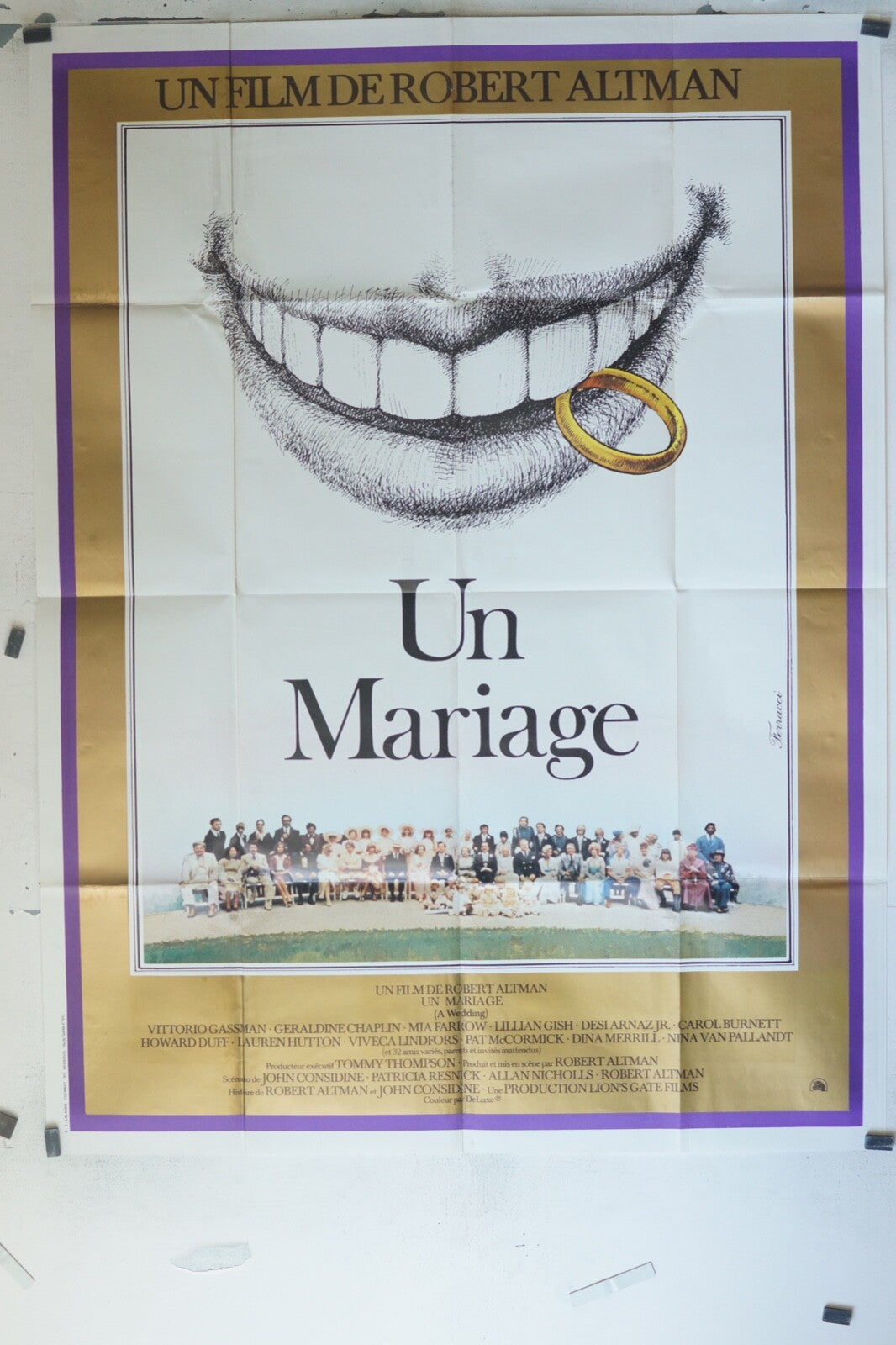 UN MARIAGE MOVIE POSTER ORIGINAL 120x160 ROBERT ALTMAN – VITTORIO GASSMAN