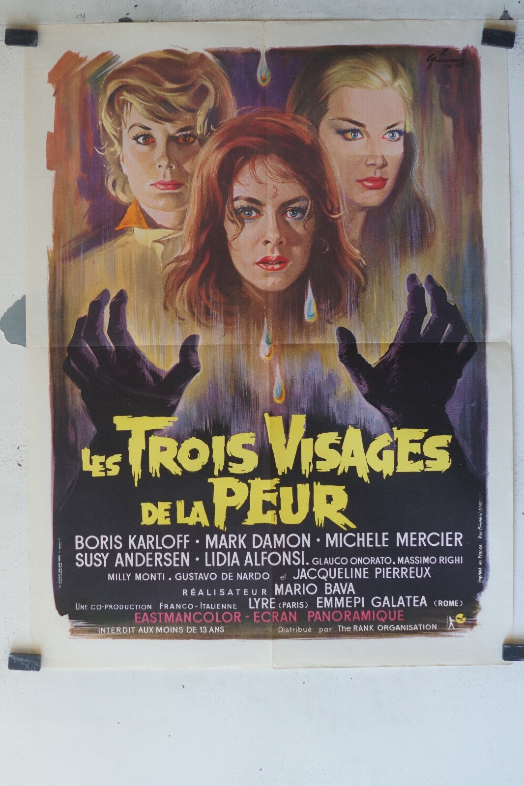 TROIS VISAGES DE LA PEUR (LES) MOVIE POSTER ORIGINAL (60X80) Boris Karloff 