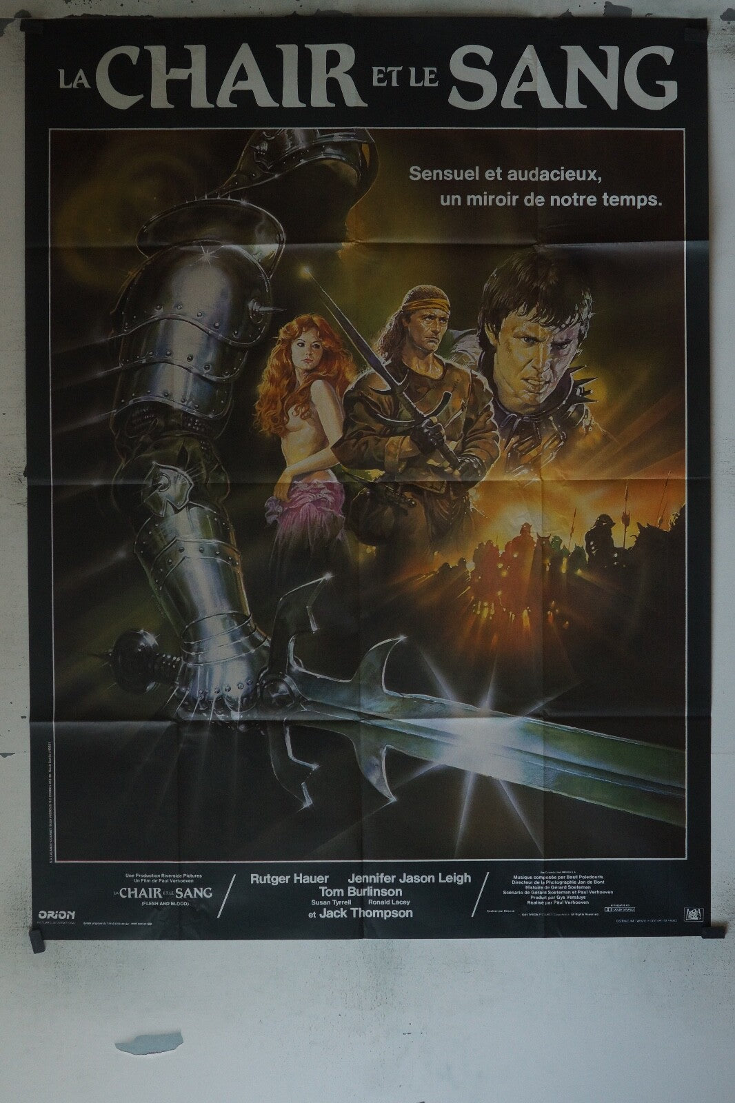 LA CHAIR ET LE SANG POSTER ORIGINAL 120x160 RUTGER HAUER