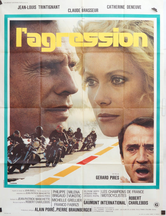 L’AGRESSION  PHILIPPE BRIGAUD  ORIGINAL MOVIE POSTER 120x160