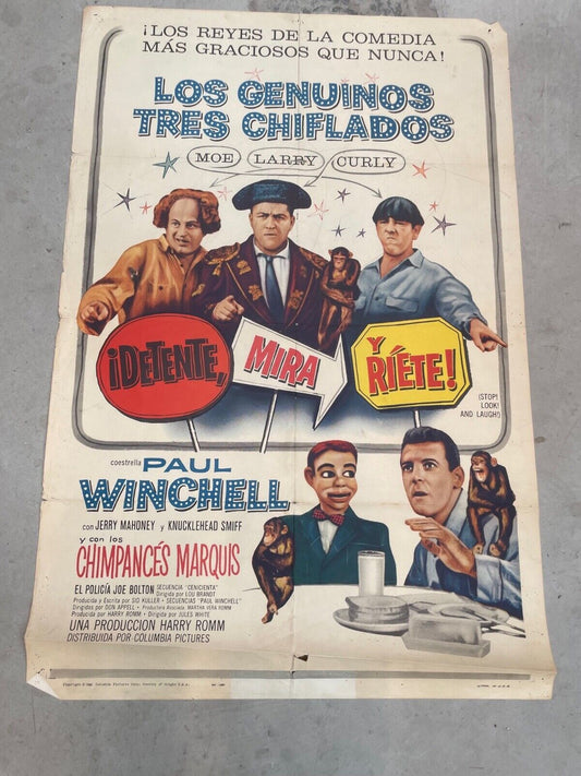 LOS GENUINOS TRES CHIFLADOS (70X100)  ORIGINAL MOVIE POSTER PAUL WINCHELL