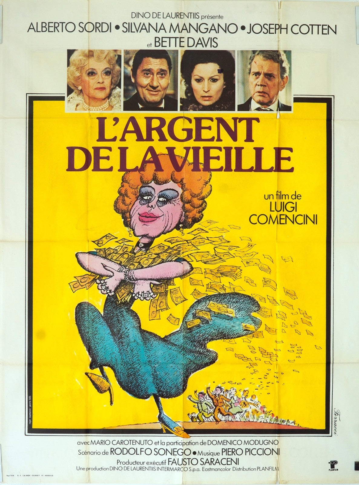 L’ARGENT DE LA VIEILLE  ALBERTO SORDI MOVIE POSTER ORIGINAL 120x160