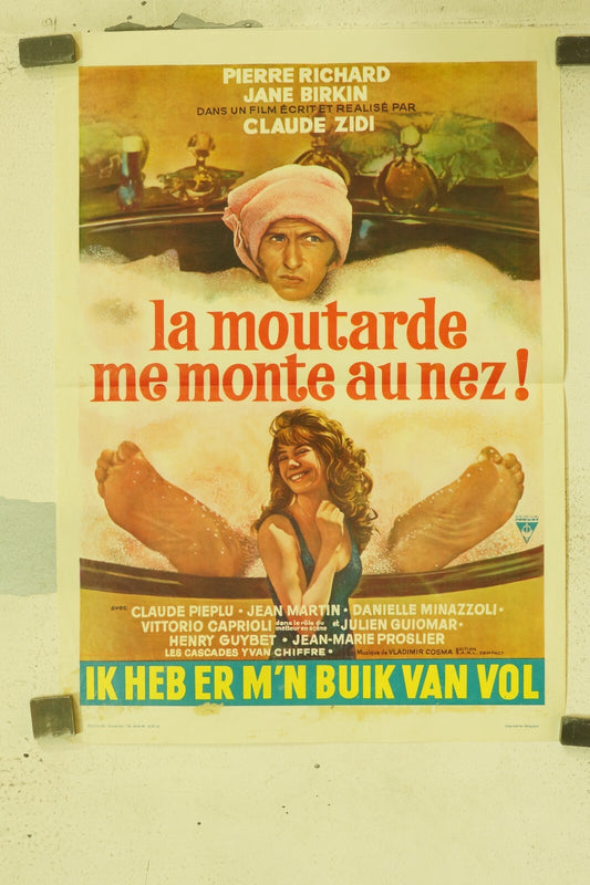 LA MOUTARDE ME MONTE (BELGIAN POSTER) ORIGINAL 37x51 CLAUDE PIEPLU- JEAN MARTIN