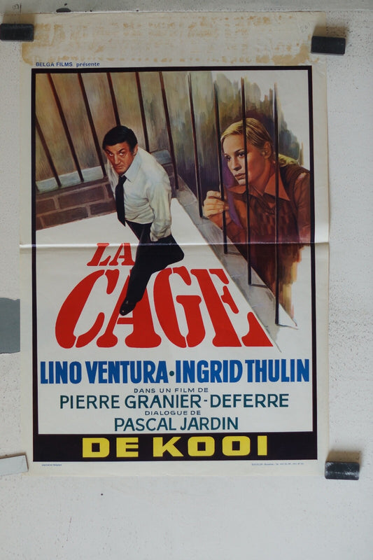 CAGE (LA) POSTER ORIGINAL 55x36 Lino Ventura , Ingrid Thulin 