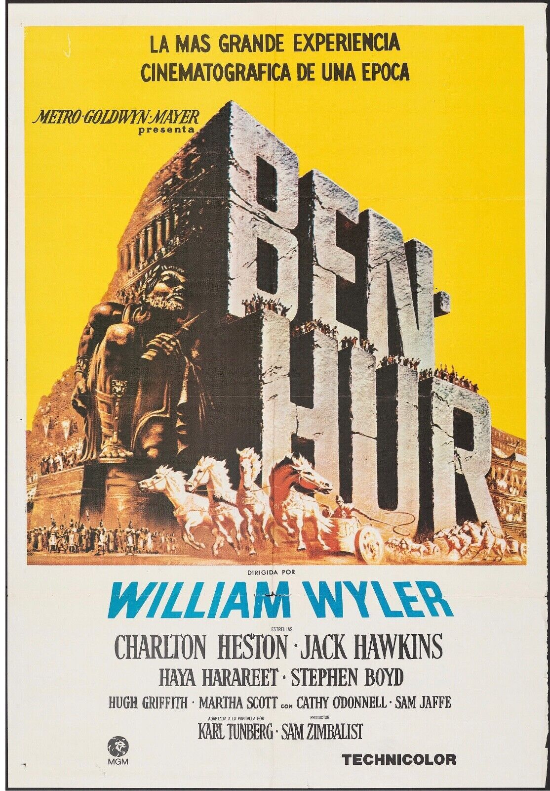 BEN HUR 120X160 ORIGINAL MOVIE POSTER CHARLTON HESTON
