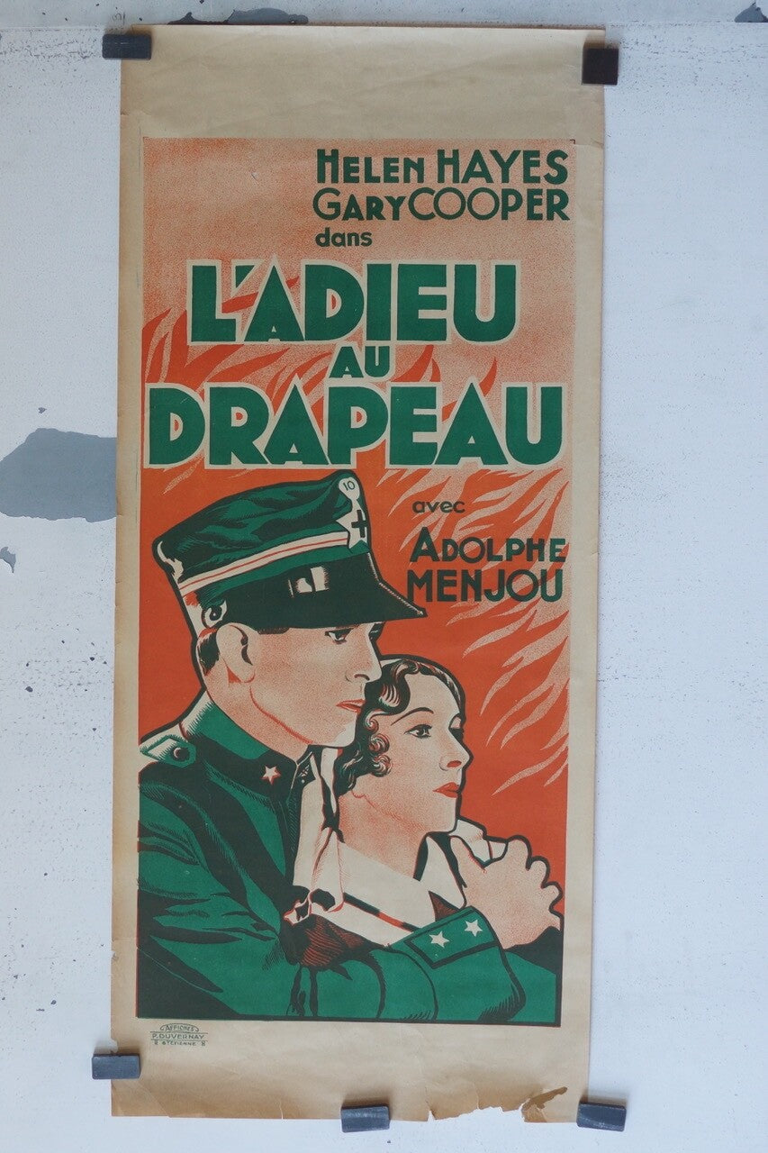 L’ADIEU AU DRAPEAU (RARE POSTER CINEMA DE PROVINCE) ORIGINAL 40X90 HELEN HAYES