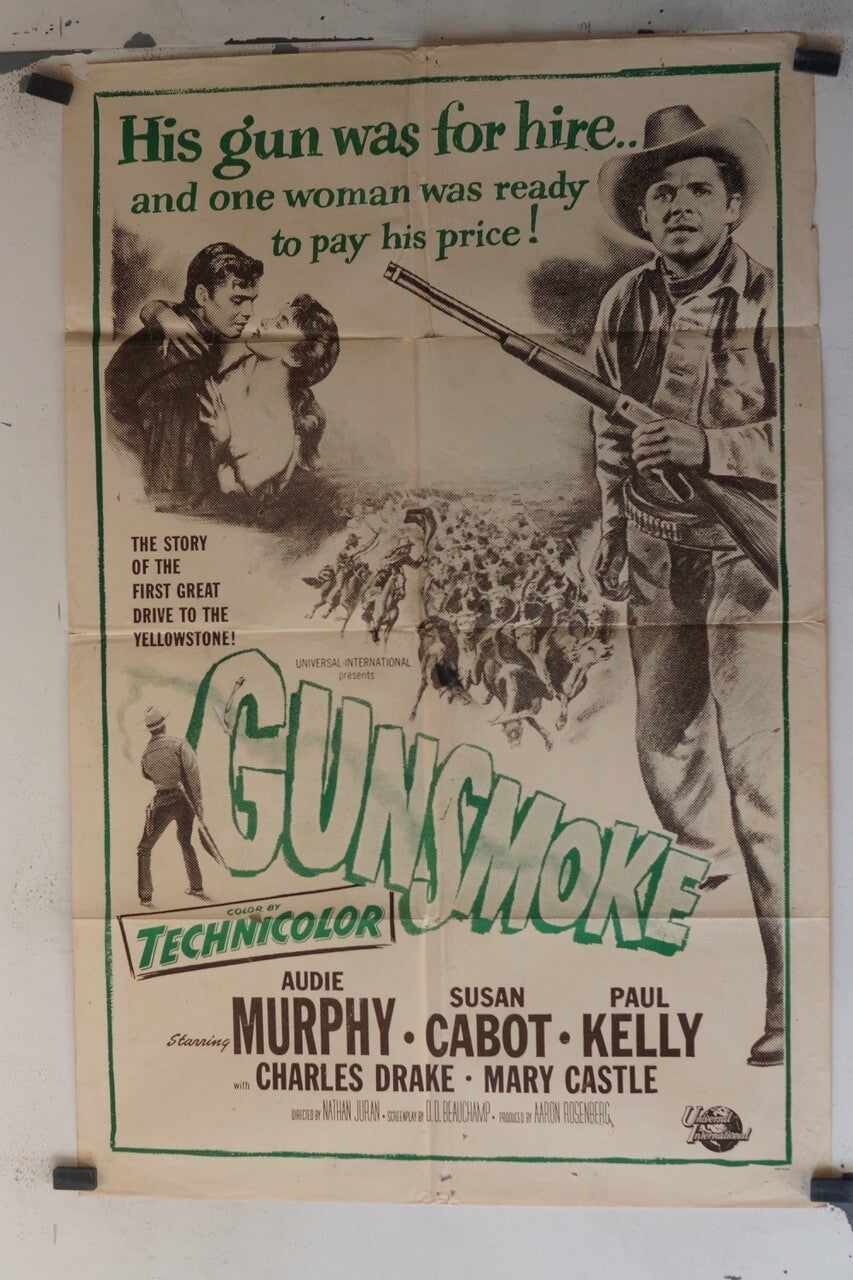 GUNSMOKE (1953) ORIGINAL MOVIE POSTER 70x100 SUSAN CABA, PAUL KELLY