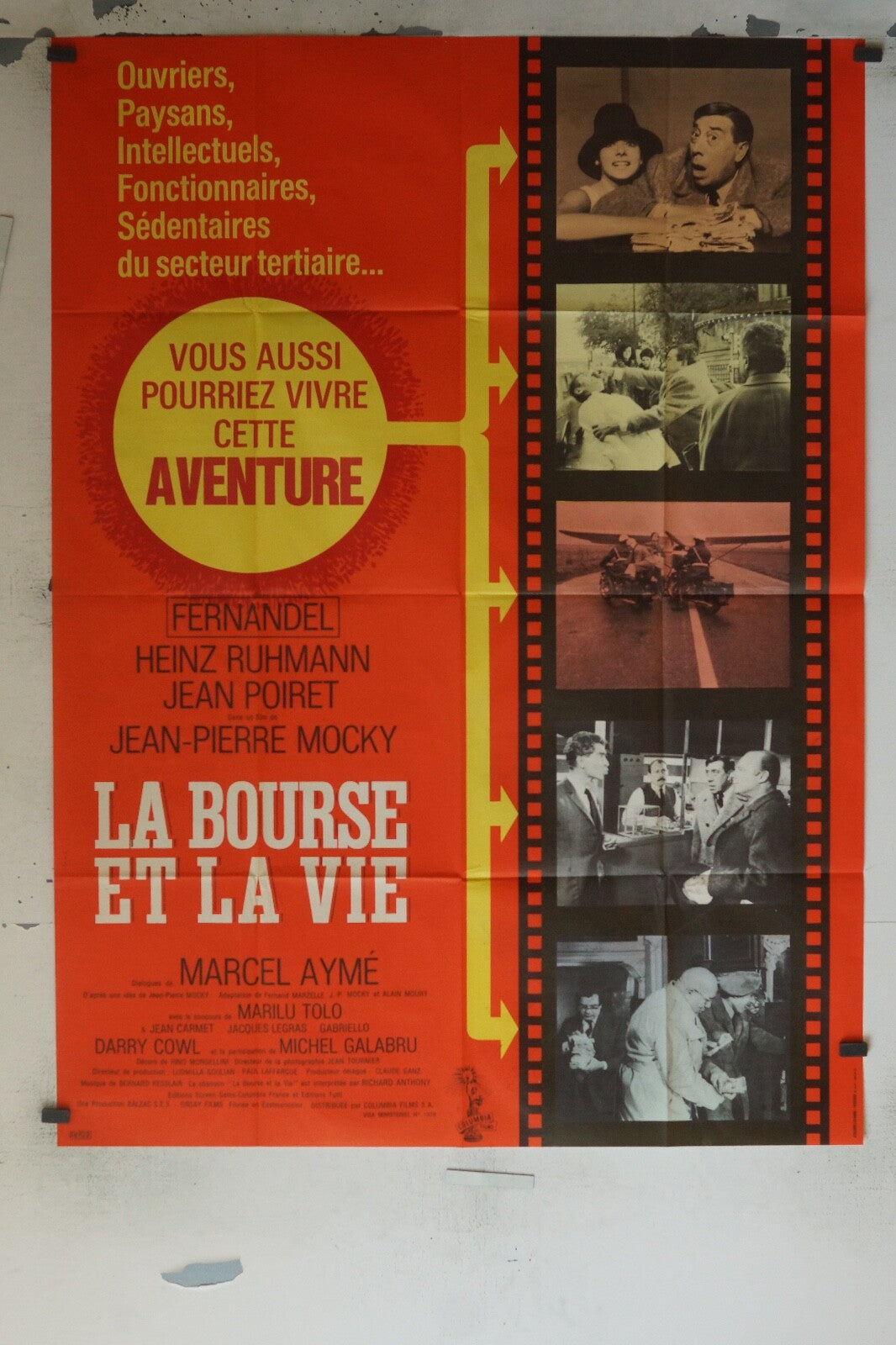 LA BOURSE ET LA VIE MOVIE POSTER ORIGINAL 120x160 FERNANDEL