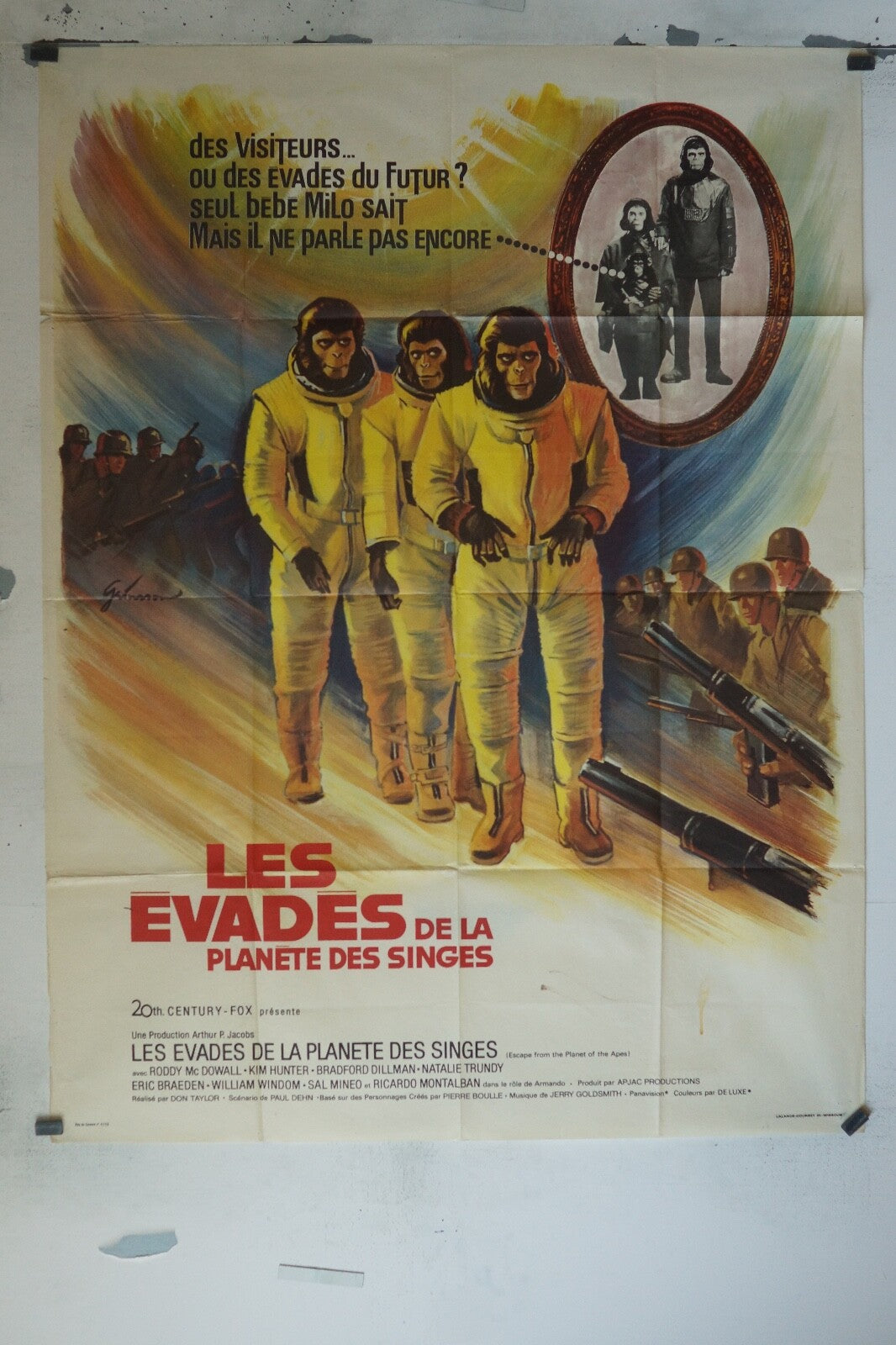 LES ÉVADÉS DE LA PLANÈTE DES SINGES MOVIE POSTER ORIGINAL 120x160 RODDY MC DOWAL