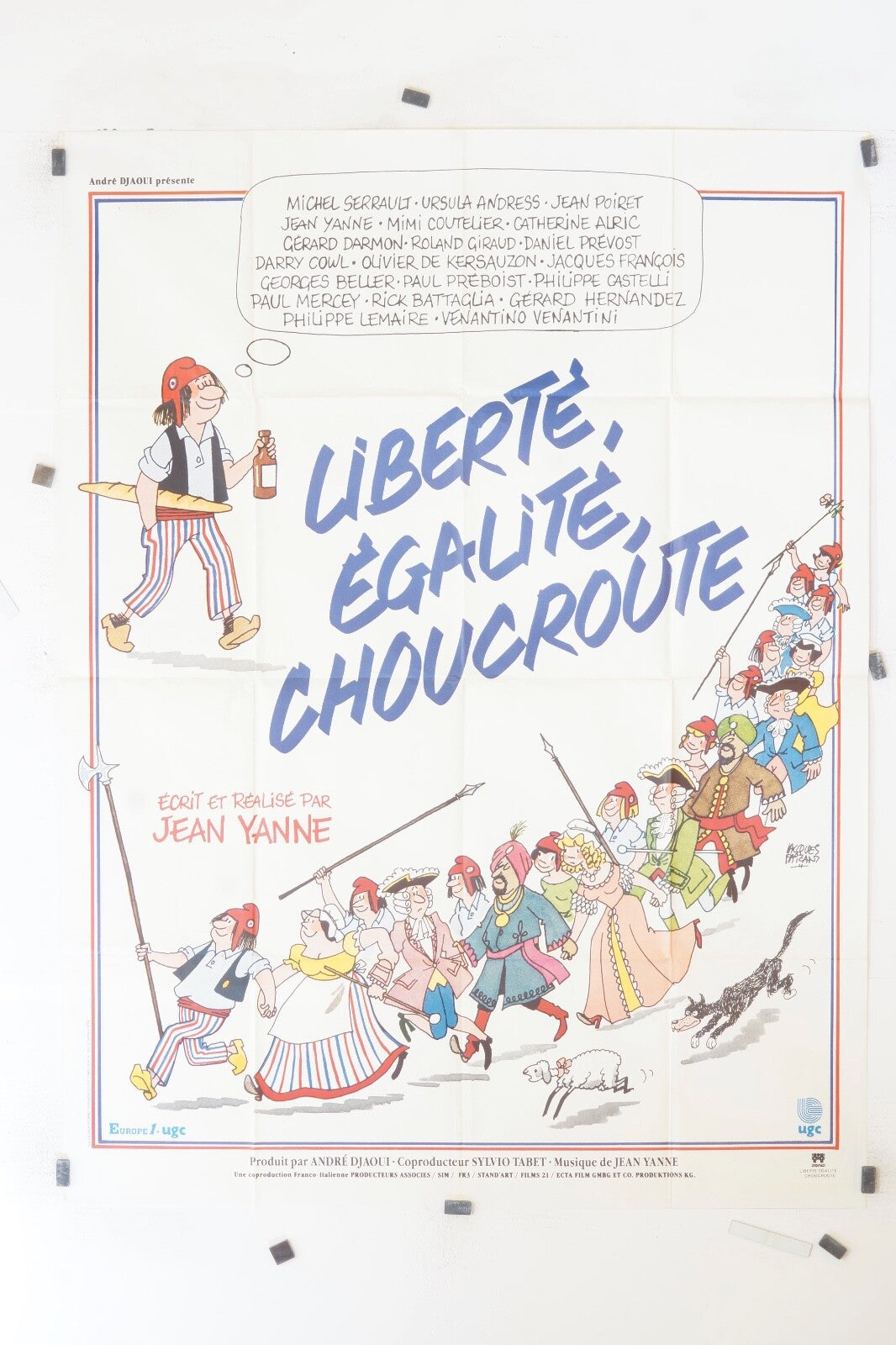 LIBERTÉ ÉGALITÉ CHOUCROUTE JEAN YANNE ORIGINAL MOVIE POSTER 120x160