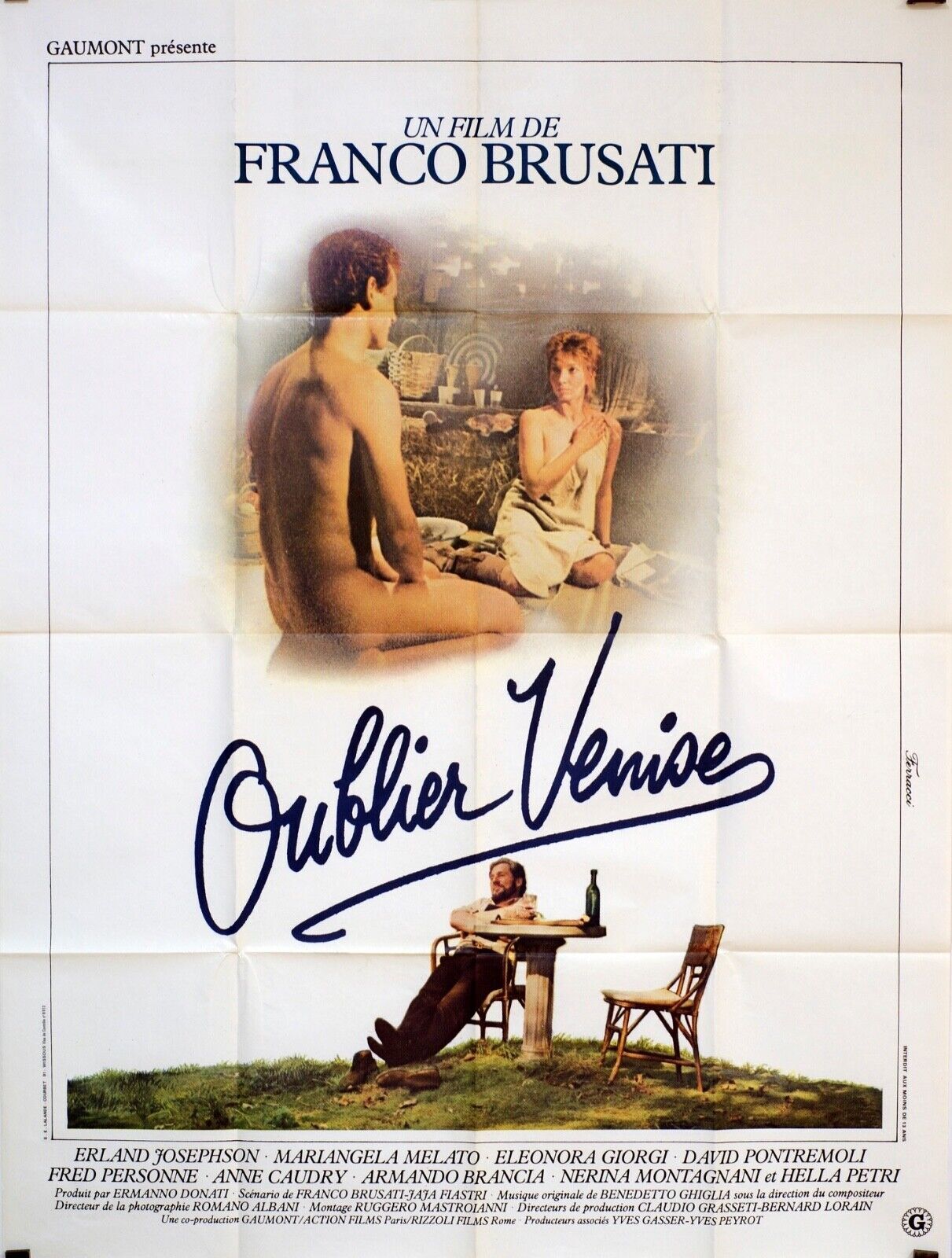 OUBLIER VENISE MOVIE POSTER ORIGINAL 120x160 FRANCO BRUSATI