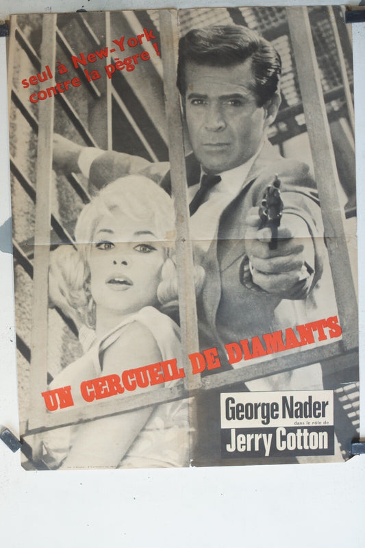 UN CERCEUIL DE DIAMANTS (LES POSTER ORIGINAL 60x80 George nader , Heinz Weiss 
